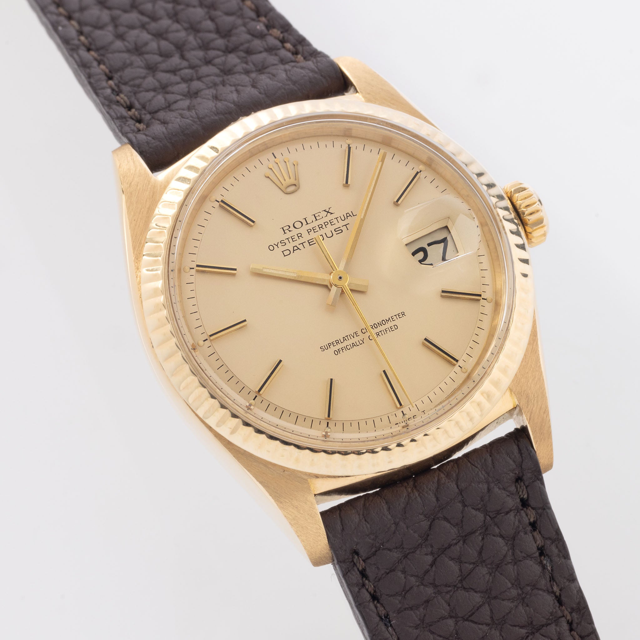 Rolex Datejust Champagne Dial in 18k Yellow Gold Ref. 1601 / 8