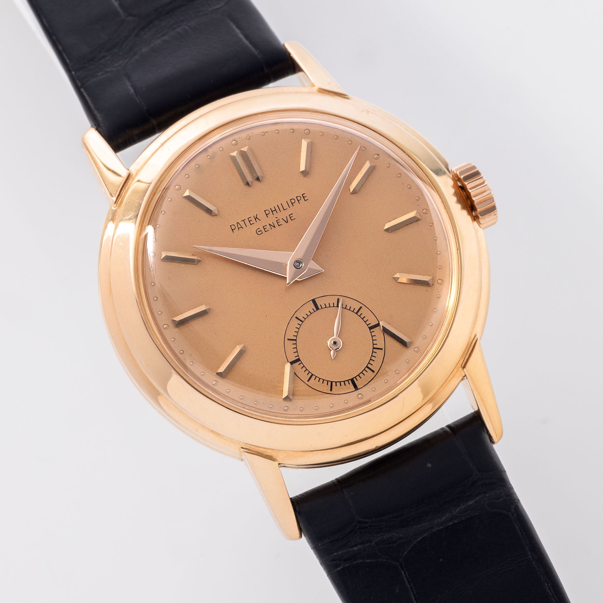 Patek Philippe Calatrava in 18k Rose Gold Ref. 2455R Padellone Salmon Dial and Patek Service