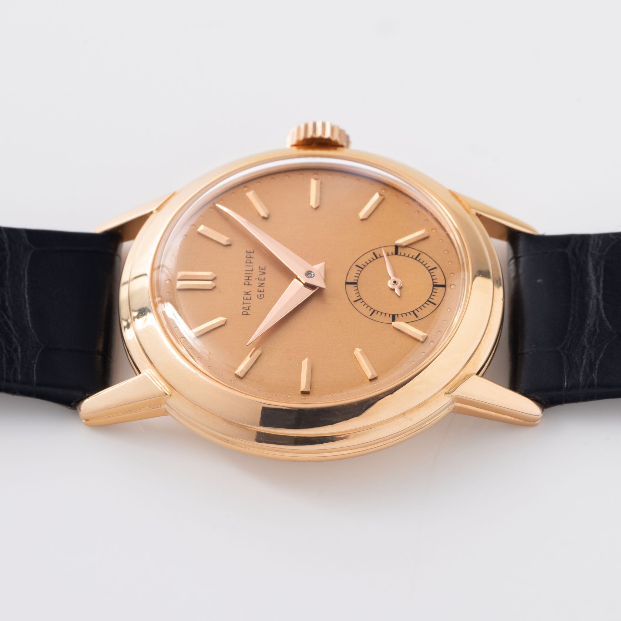 Patek Philippe Calatrava in 18k Rose Gold Ref. 2455R Padellone Salmon Dial and Patek Service