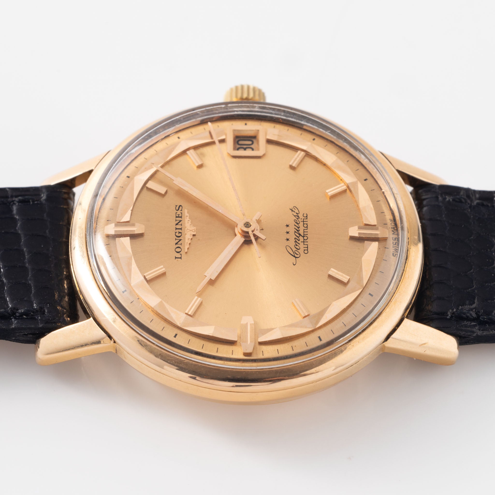 Longines Conquest "Deluxe" Dial Dress Watch in 18k Rose Gold ref. 9025/18