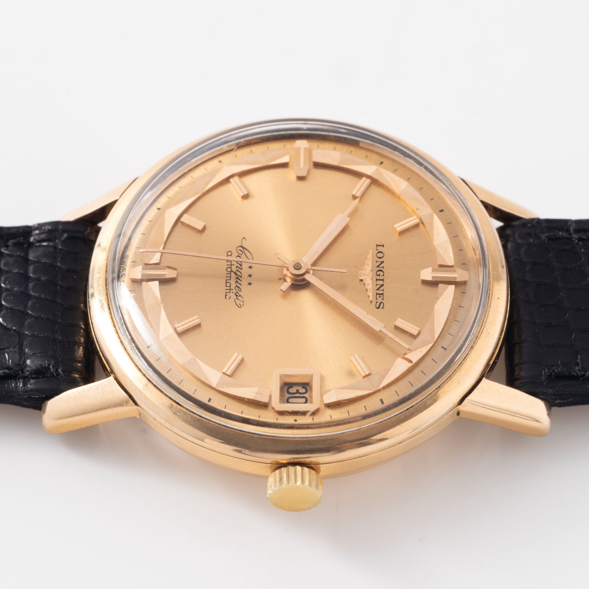 Longines Conquest "Deluxe" Dial Dress Watch in 18k Rose Gold ref. 9025/18