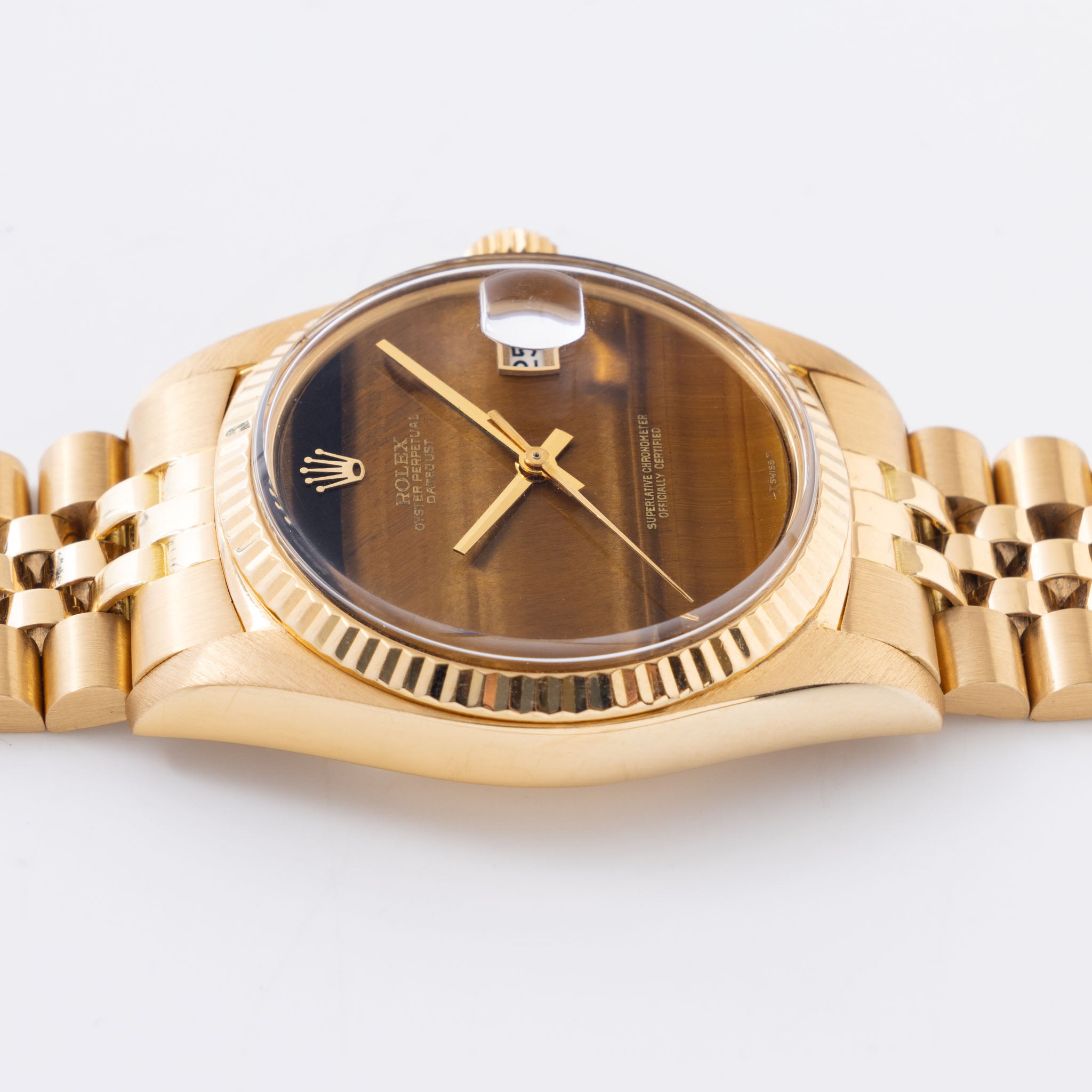 Rolex Datejust 1601/8 Tiger Eye Stone Dial in 18k Yellow Gold