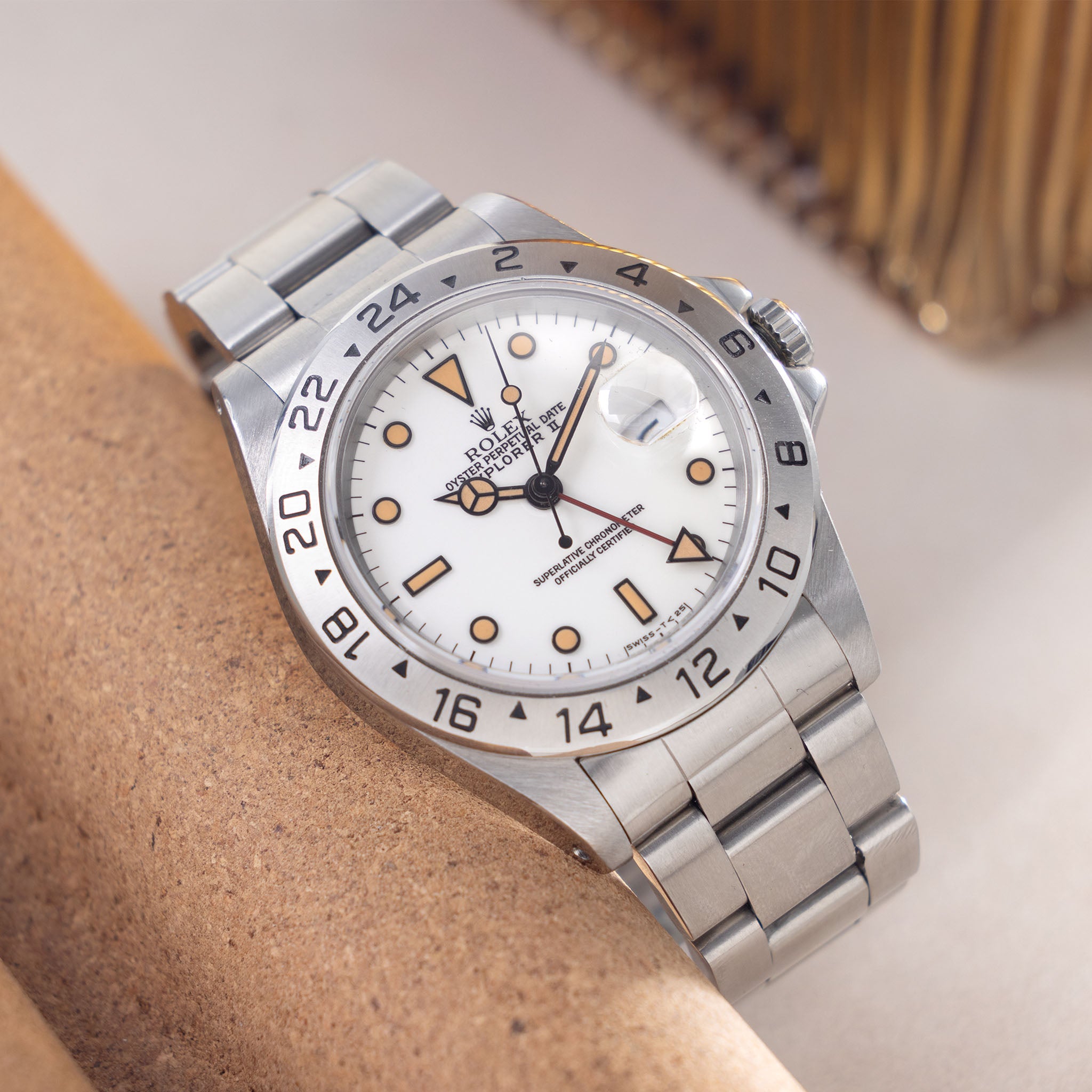 Rolex Explorer II White Dial "Chicchi di Maïs" Patina Ref. 16570