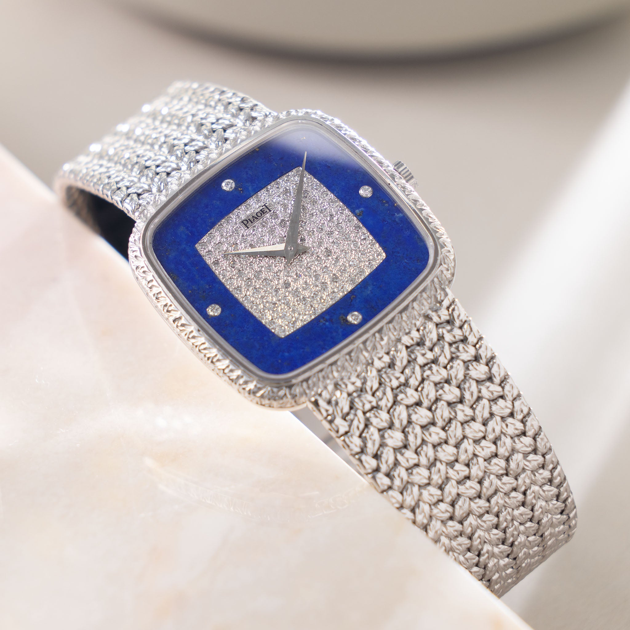 Piaget Tradition in 18K White Gold "Lapis Lazuli Pavé" Dial Ref. 9771 D2