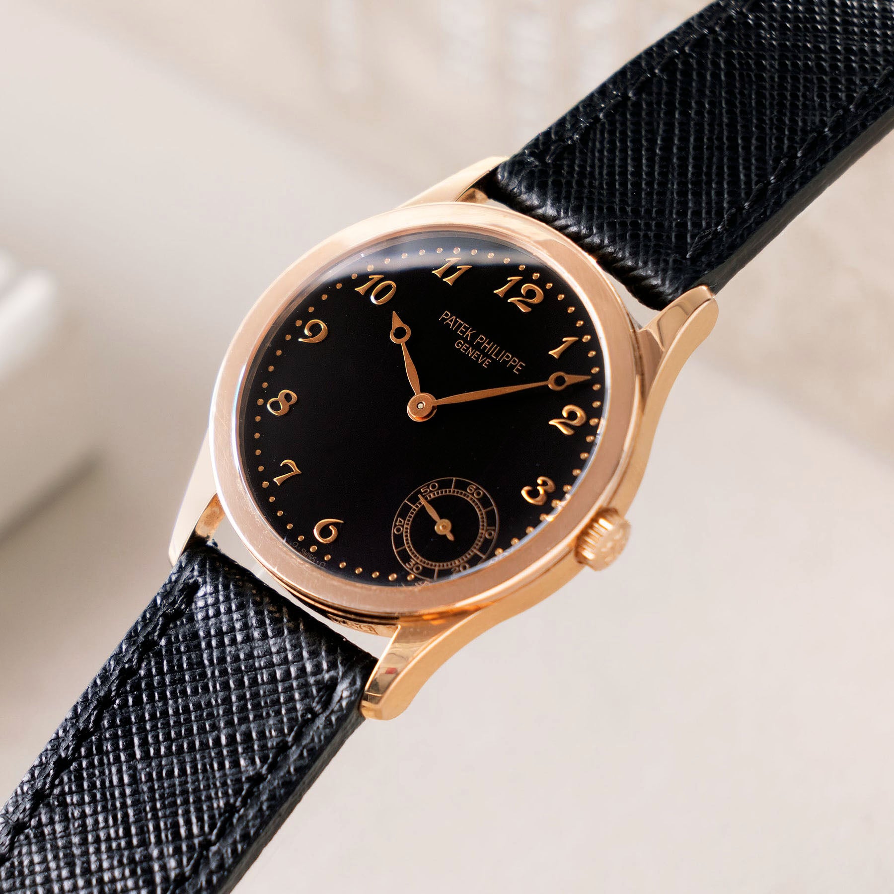 Patek Philippe Calatrava Ref. 5026R Black Dial Breguet Numerals in 18K Rose Gold with Original Certificate of Origin
