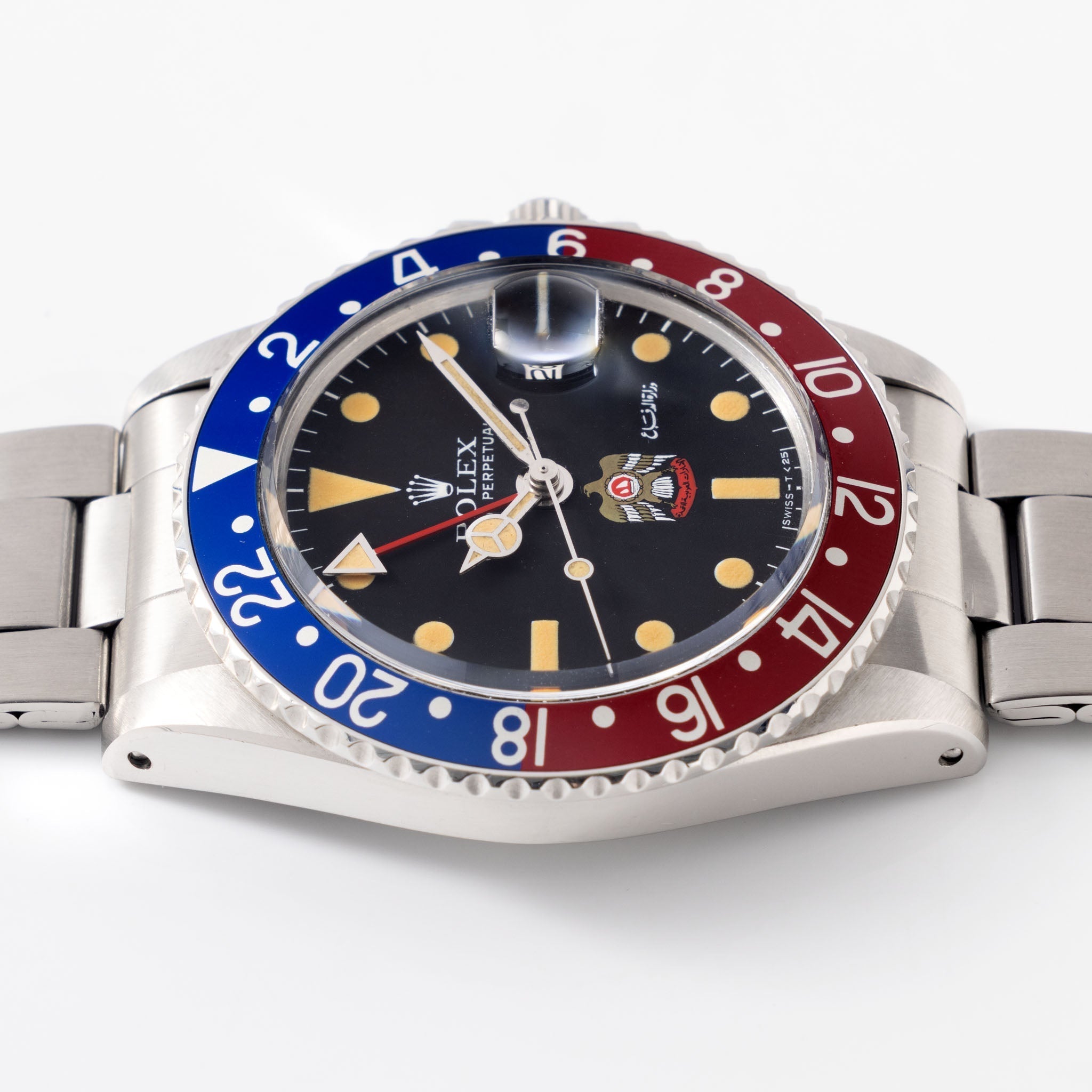 Rolex GMT-Master 1675 UAE ministry of Defence/ Quraysh Hawk logo dial with Rolex Geneva service papers