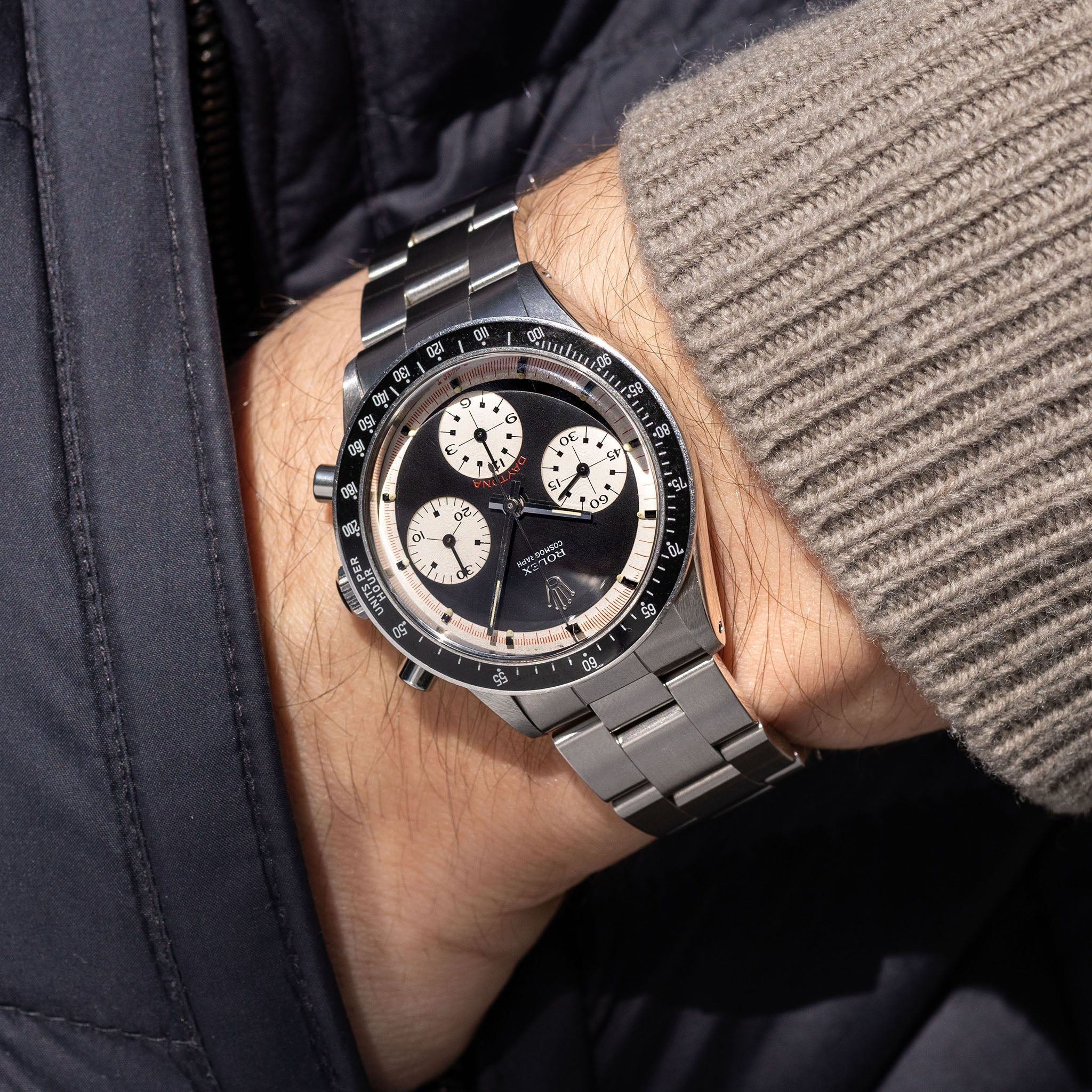 Rolex Cosmograph Daytona 6241 Black Tri-Color Paul Newman dial with Rolex service papers