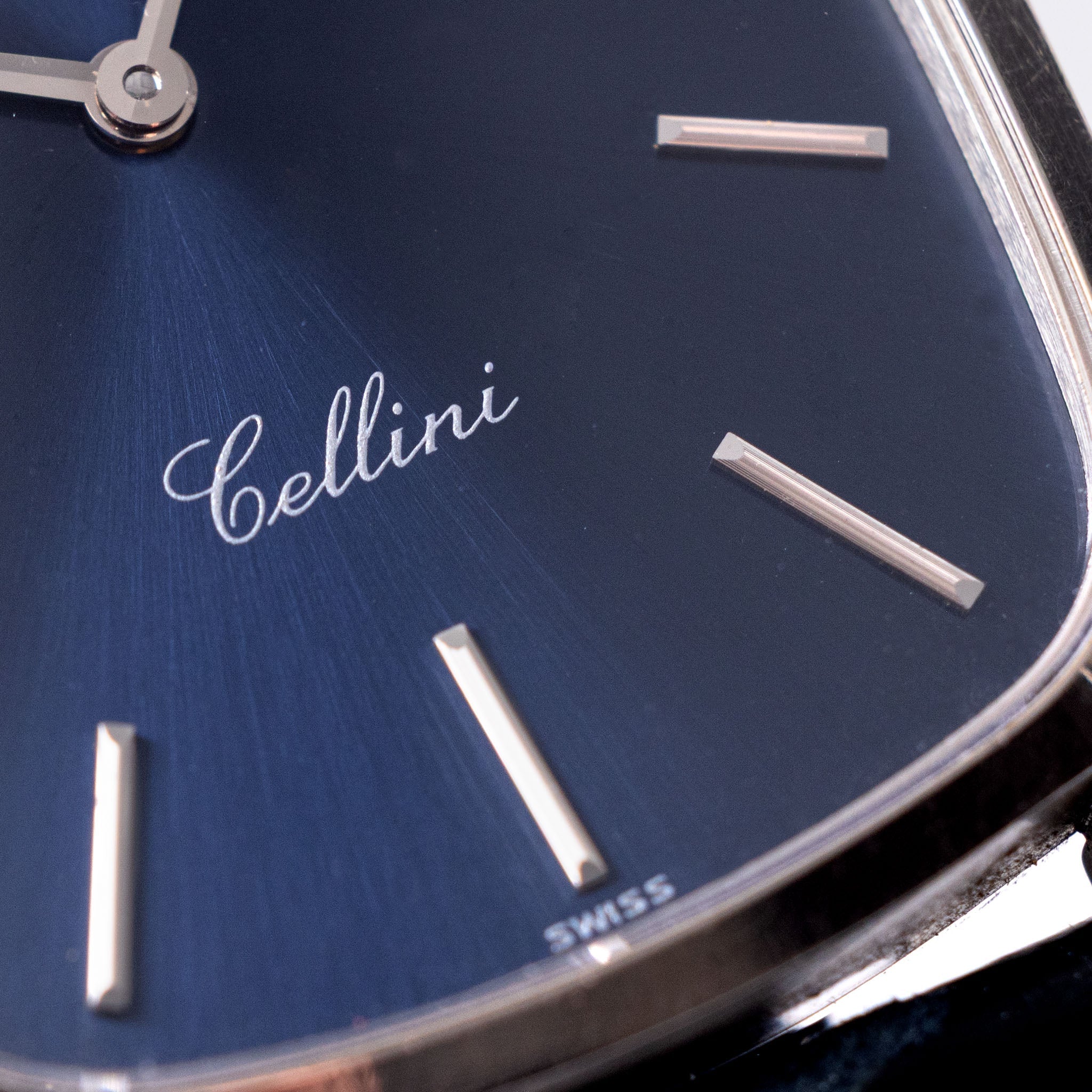 Rolex Cellini Blue Dial Rectangular Case in 18K White Gold Ref. 4113 Box and Paper Set