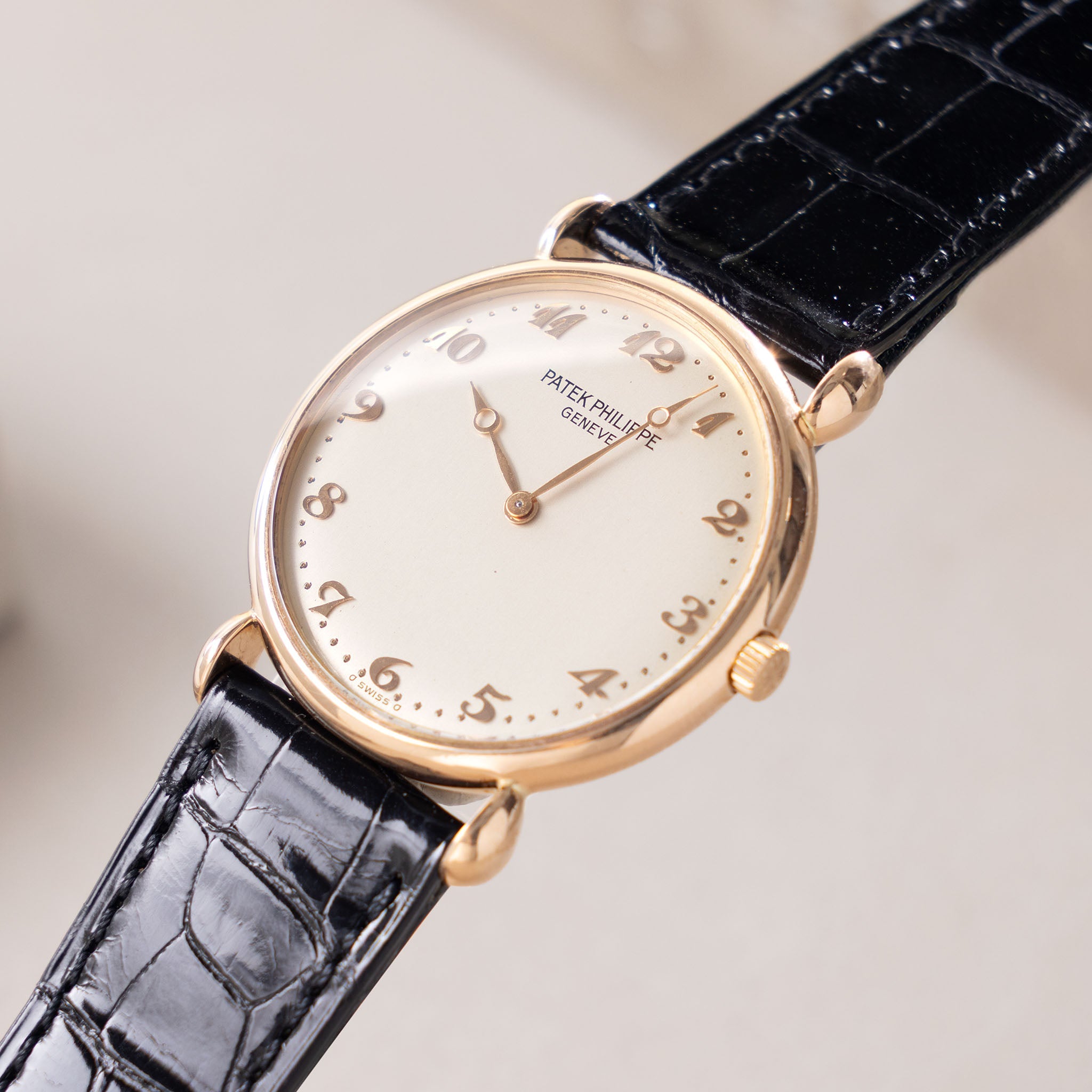 Patek Philippe Calatrava Rose Gold Silver Dial Breguet Numerals Ref 3820 with Box and Original Certificate of Origin