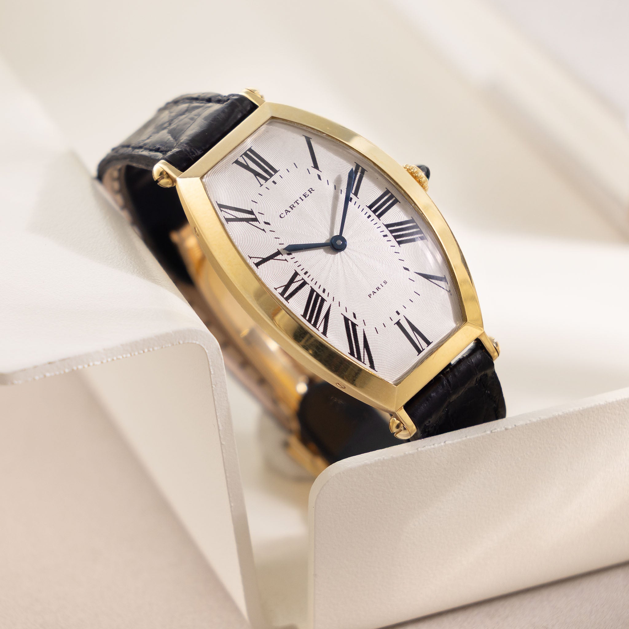 Cartier Tonneau Jumbo "Paris" Guilloché dial Mechanic