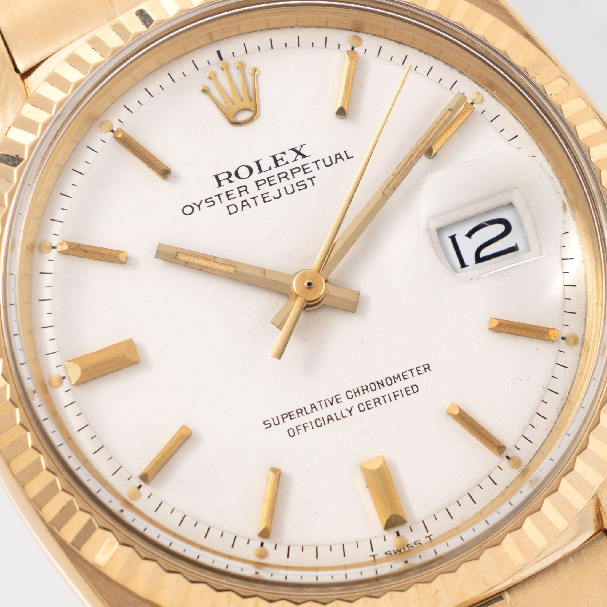 Rolex Datejust 1601/8 White Dial in 18k Yellow Gold