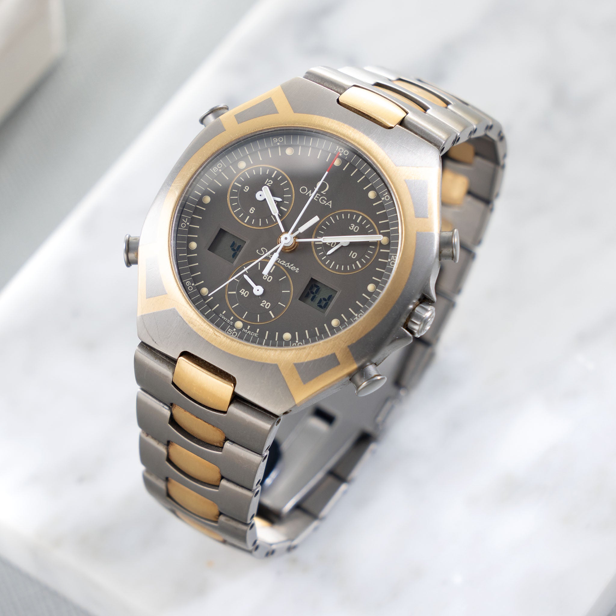 Omega Seamaster Polaris chronograph Olympic Games Limited Edition  in Titanium  and Gold ref 386.1232