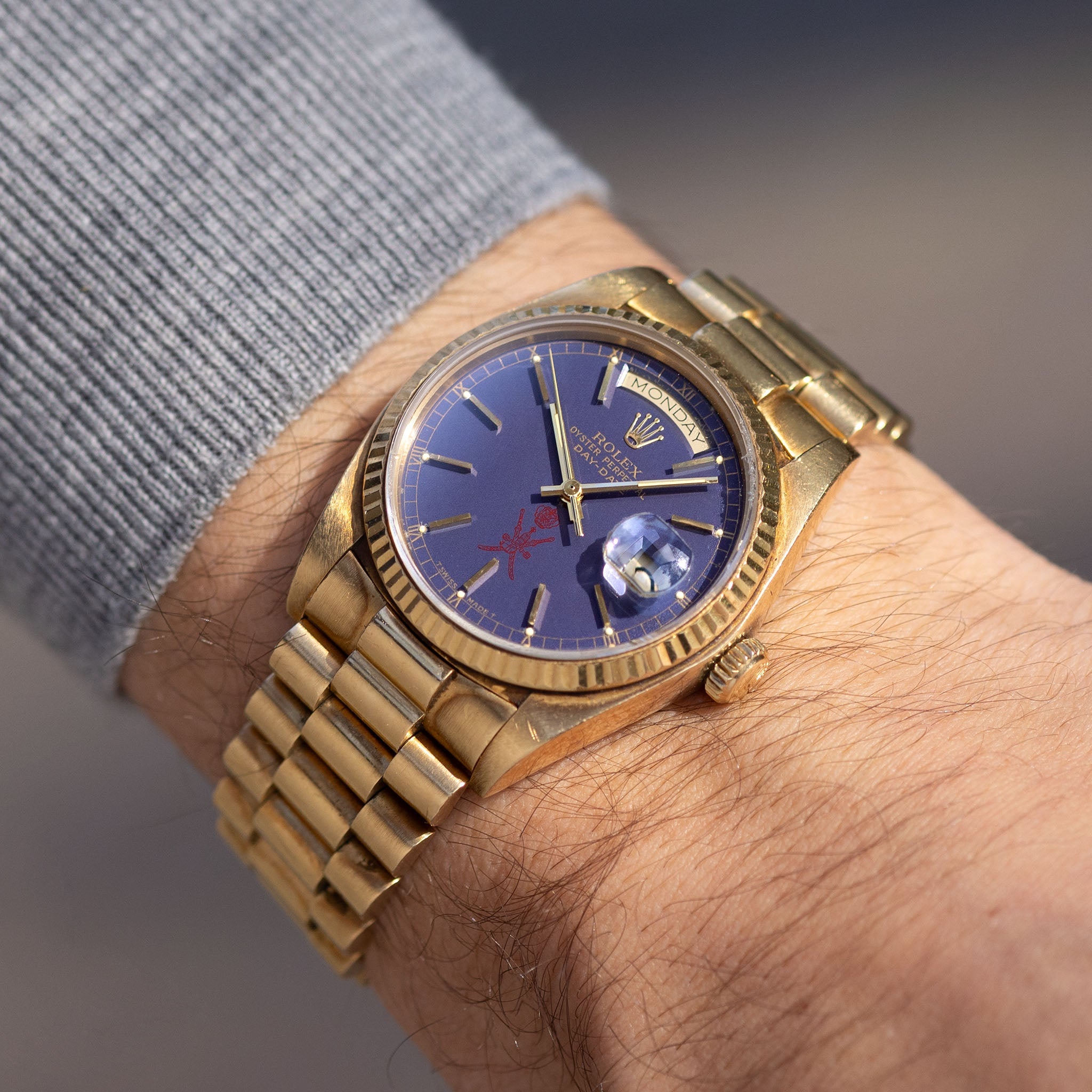 Rolex Day-Date 18038 Purple  Khanjar dial from original owner’s family with Provenance