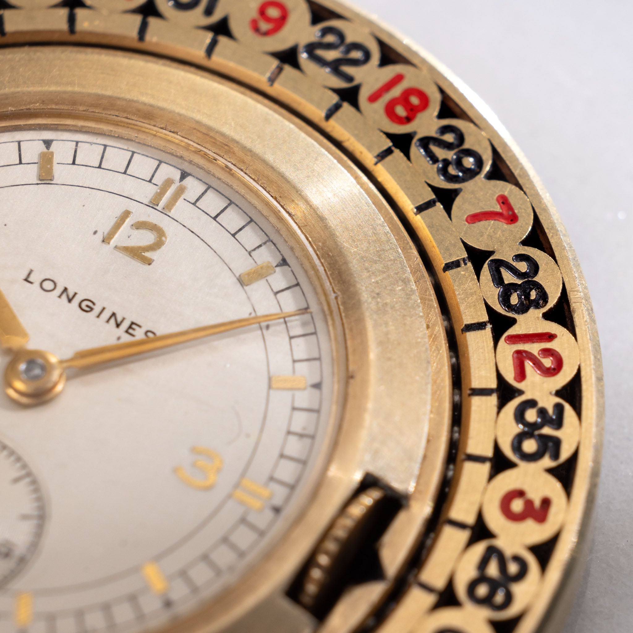 Longines Roulette Pocket Watch in 14k Yellow Gold 