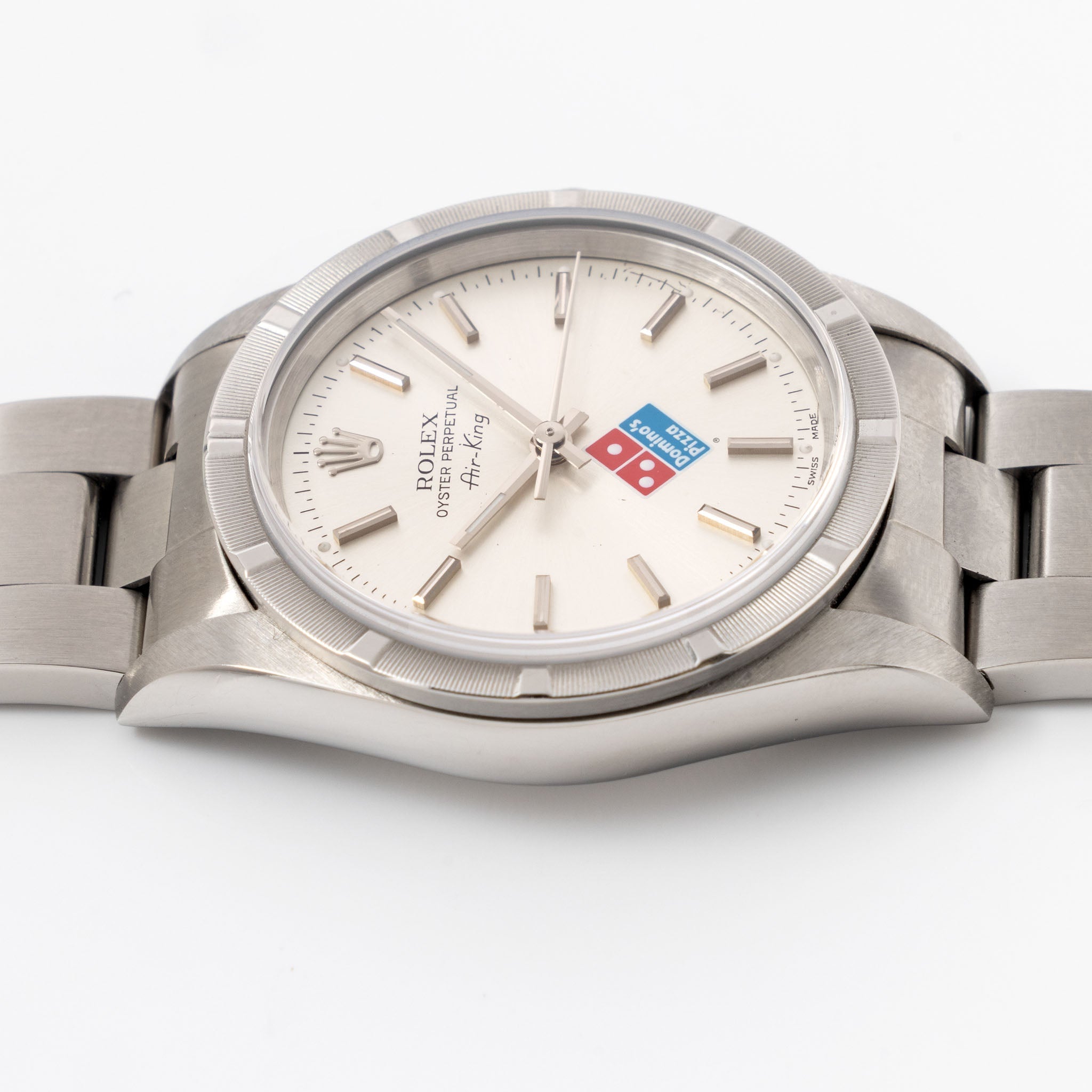 Rolex Oyster Perpetual Air-king Silver Domino’s Logo dial ref 14010