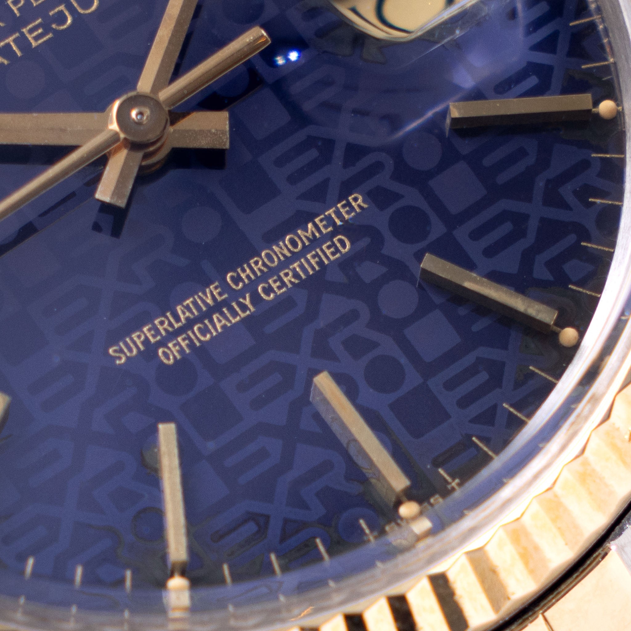 Rolex Datejust 16013 Blue Jubilee/Computer Dial in Steel and Gold with Original Box and Papers