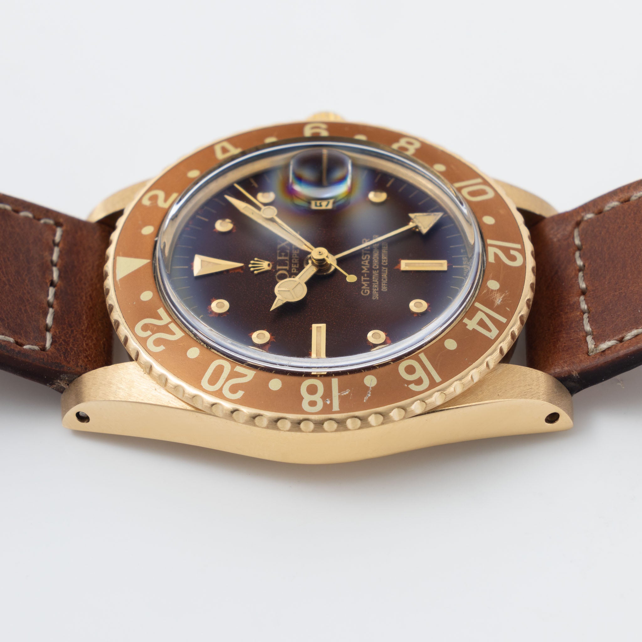 Rolex GMT-Master 1675/8 in 18 k Yellow Gold Brown Nipple Dial