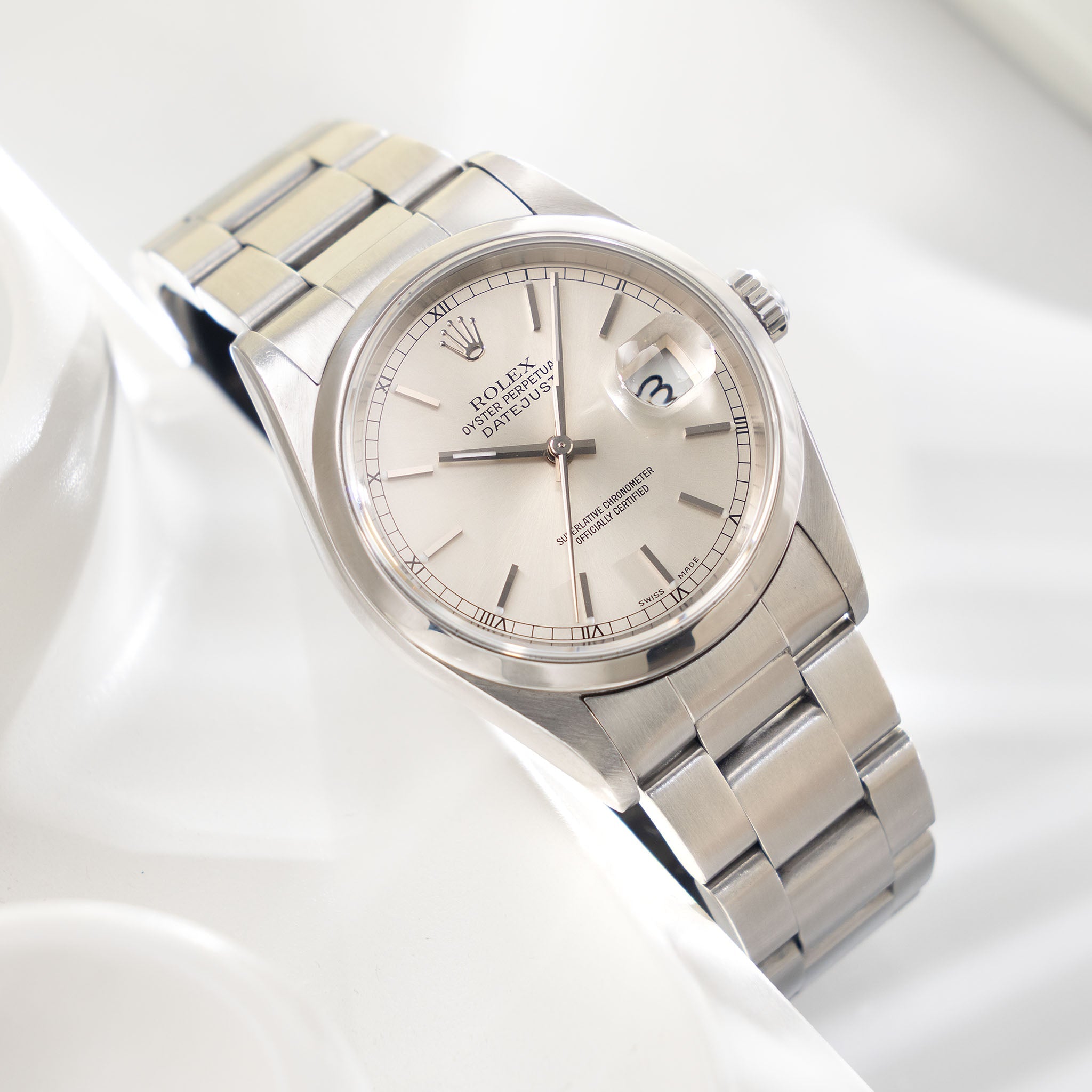 Rolex Datejust 16200 Silver Soleil Dial