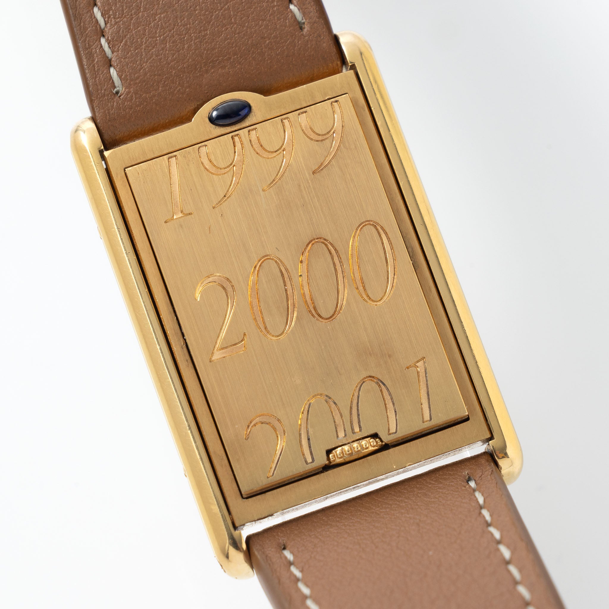 Cartier Basculante 2391 Guilloché Dial in 18k Yellow Gold Millennium  Limited Edition