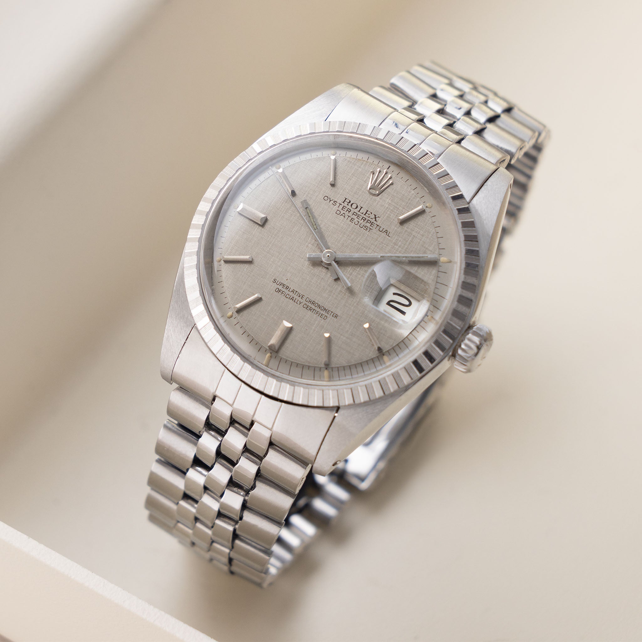 Rolex Datejust 1603 Grey Linen Sigma Dial