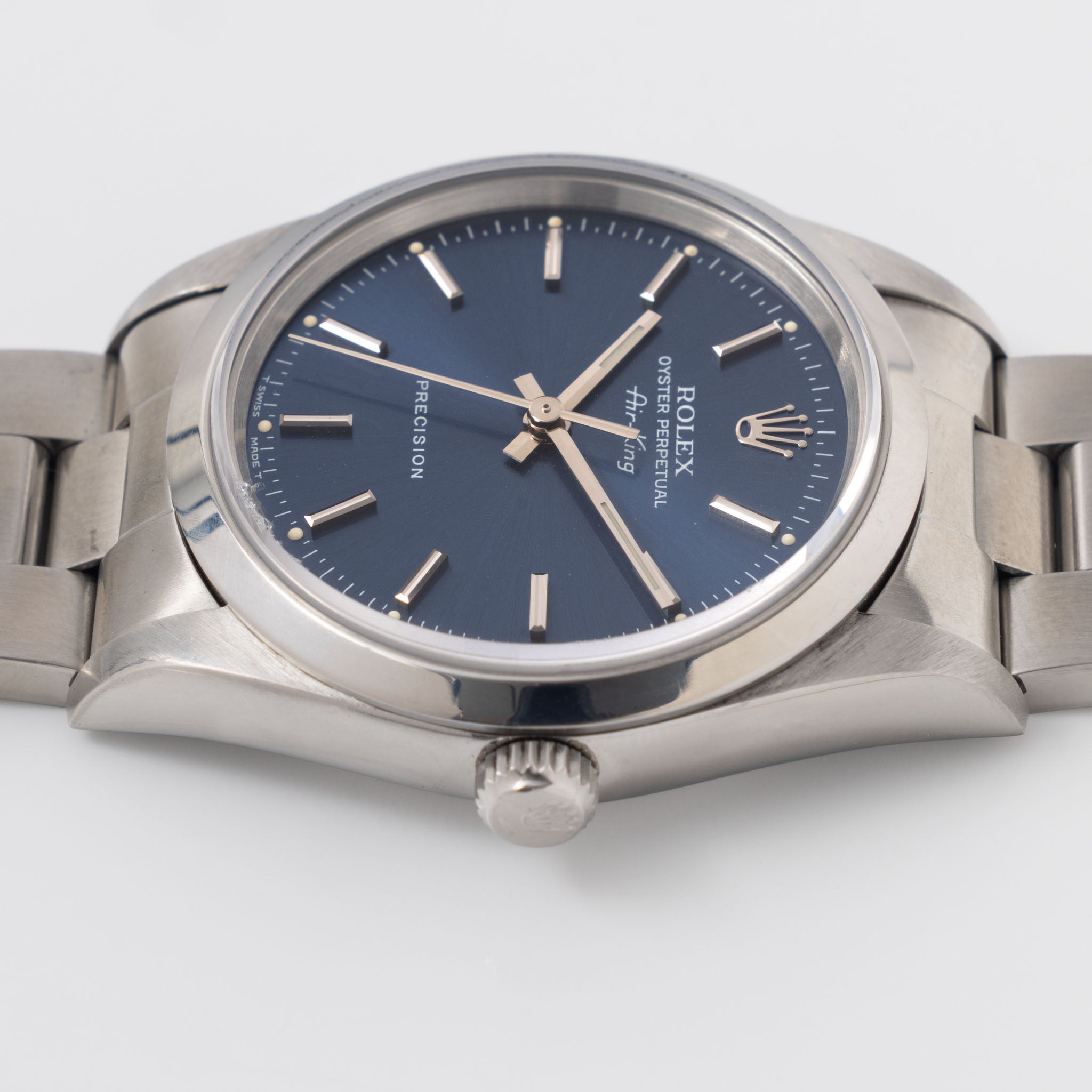 Rolex Air-King 14000 Blue Soleil Finish Dial with Original Punched Papers