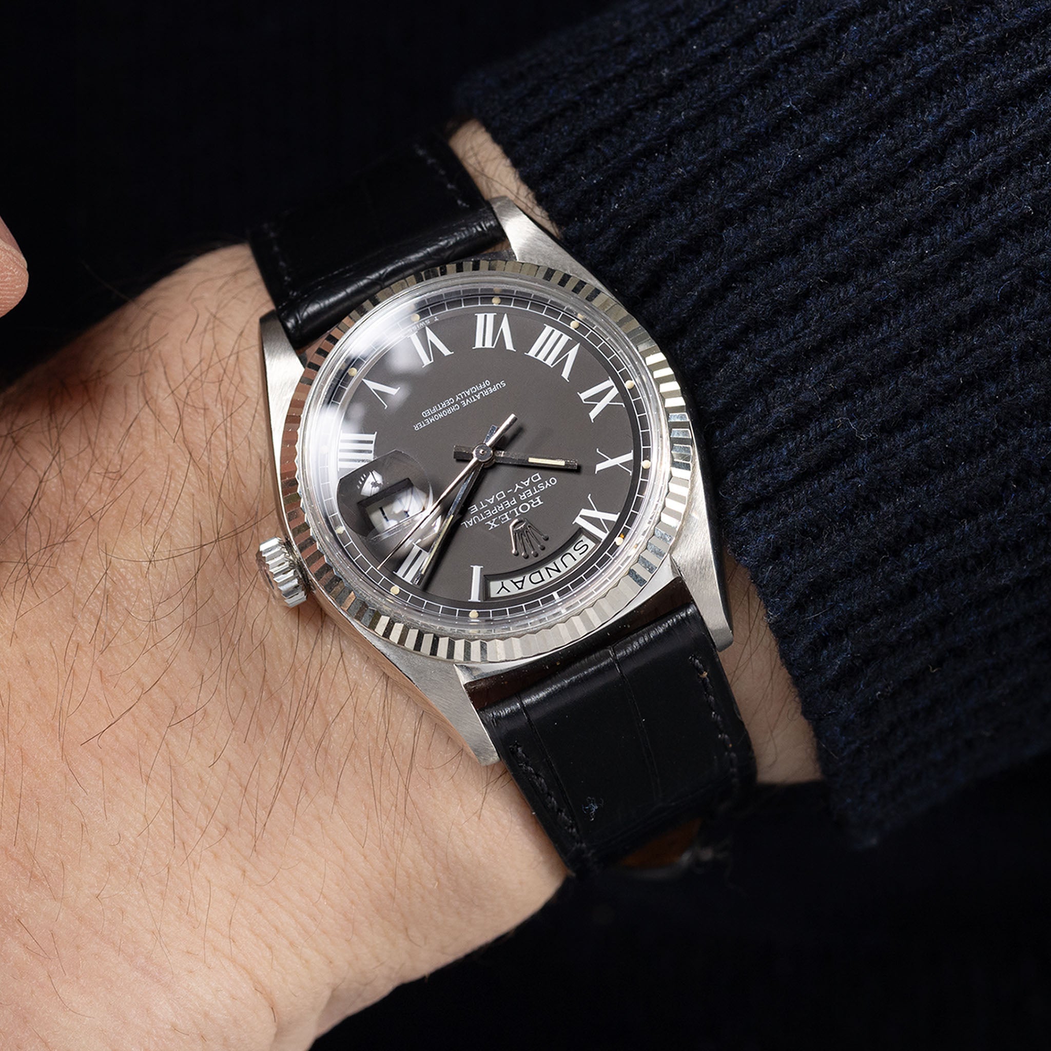 Rolex Day-Date 1803/9 Dark Grey Buckley Dial with Papers and Invoice