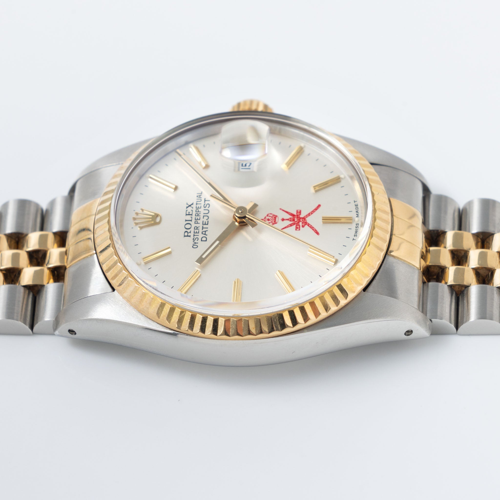 Rolex Datejust 16013 Silver Khanjar Dial Steel and Gold with Original Box and Service Card