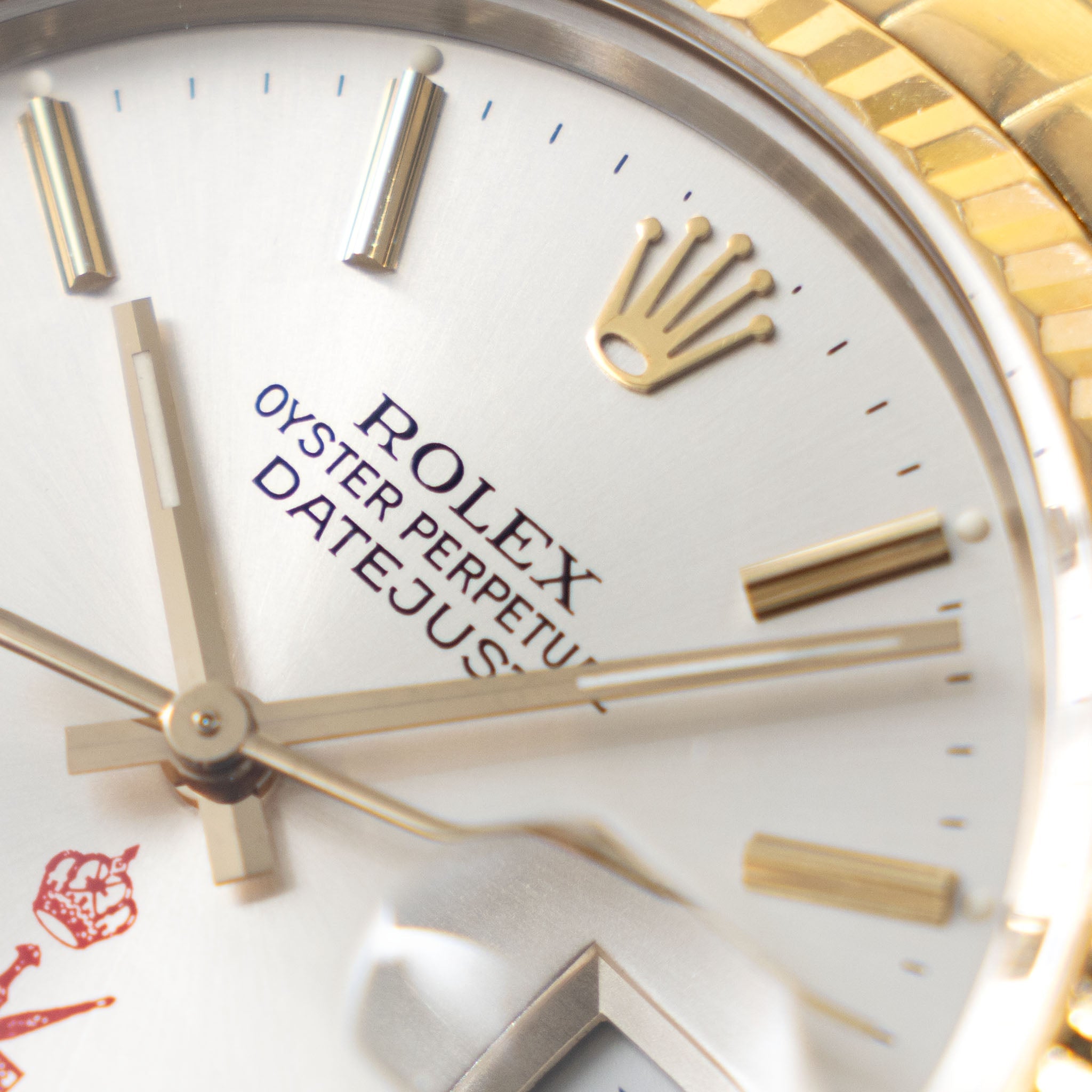 Rolex Datejust 16013 Silver Khanjar Dial Steel and Gold with Original Box and Service Card