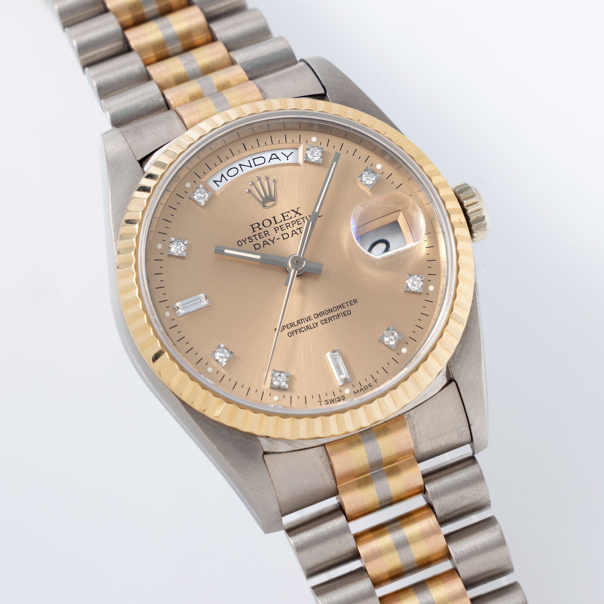 Rolex Day-date Tridor Peach Diamond Marker Dial  with Original Guarantee Paper ref 18239B