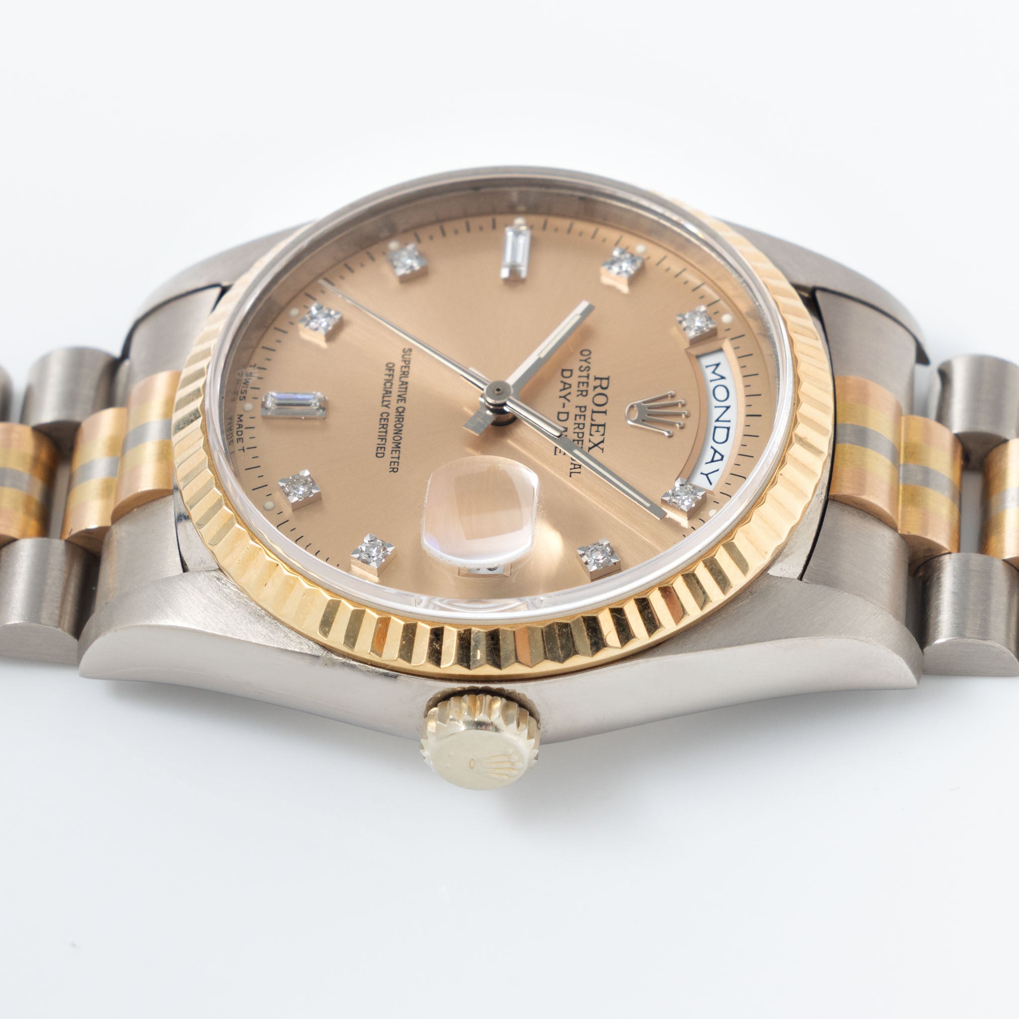 Rolex Day-date Tridor Peach Diamond Marker Dial  with Original Guarantee Paper ref 18239B