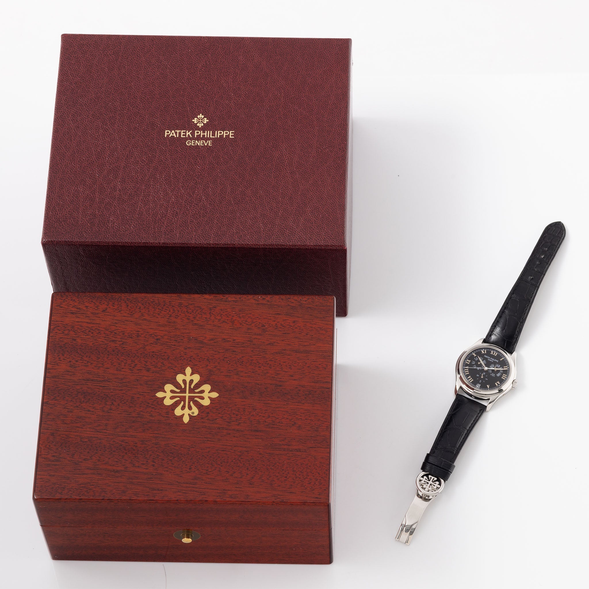 Patek Philippe Annual Calendar 5035P Black Dial in Platinum with Box