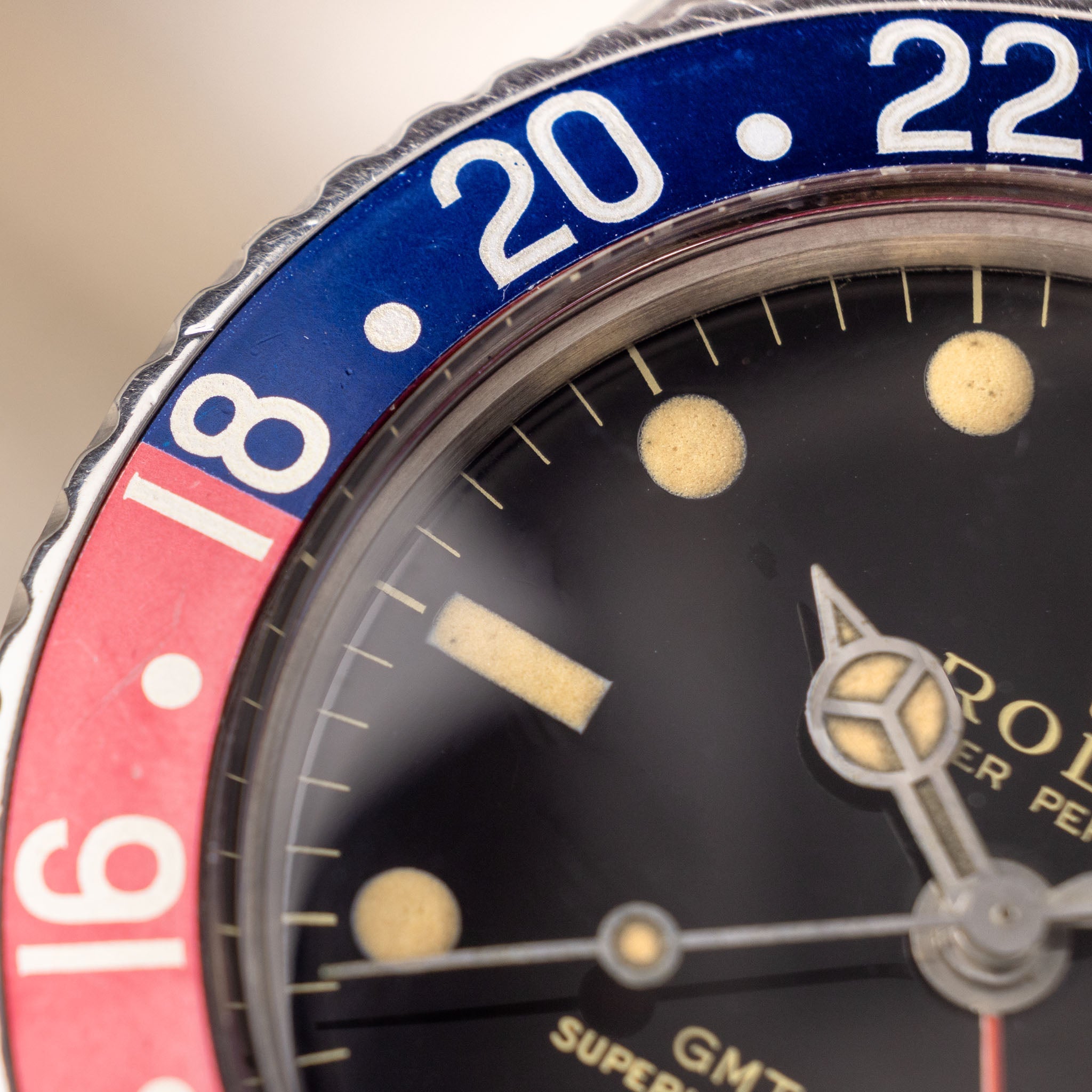 Rolex GMT-Master 1675 Super Glossy Gilt Dial with Original Punched Papers Box and Rolex Service Card