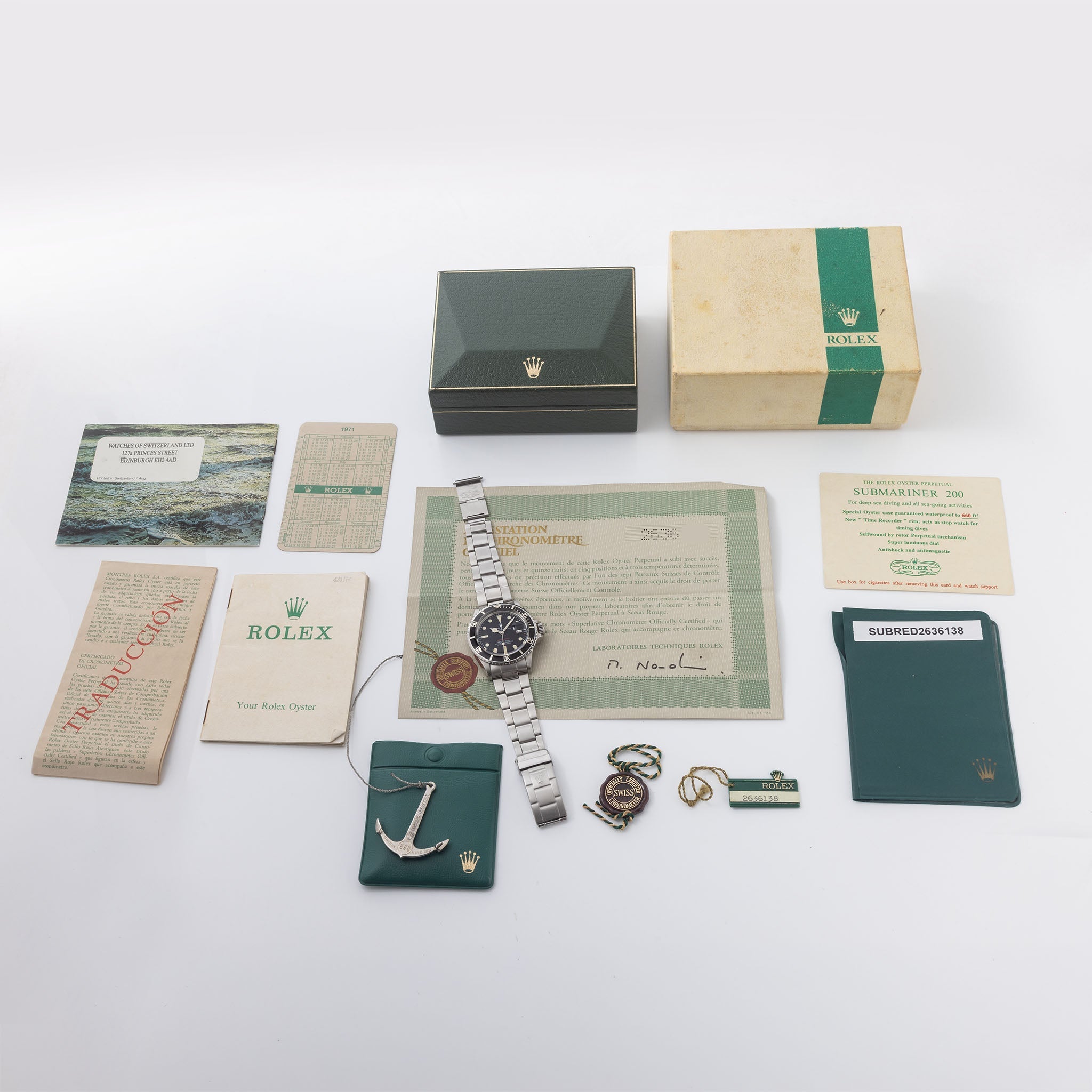 Rolex Submariner 1680 Red MK4 Dial Box and Papers Set