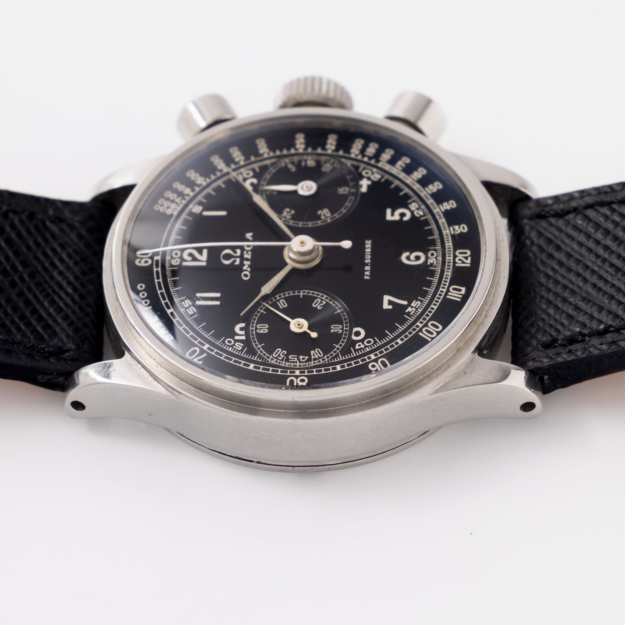 Omega Chronograph 28.9 Movement Screw-down Case Black Dial Chronograph