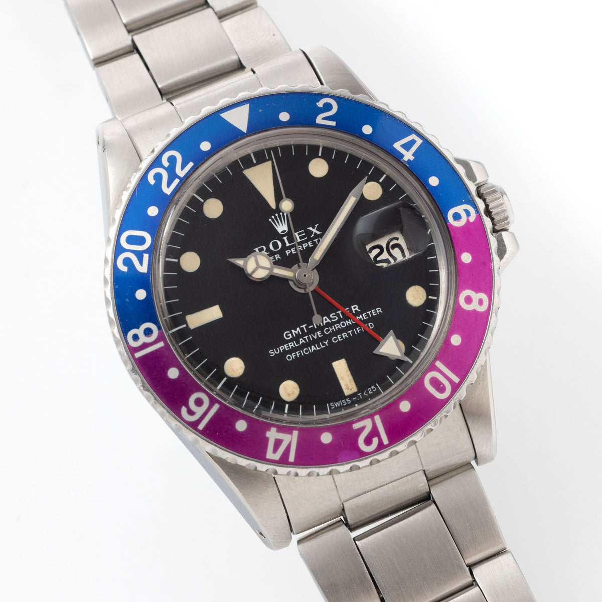 Rolex GMT-Master 1675 MK1 Long-E Dial Fuchsia Insert with Box and Accessories