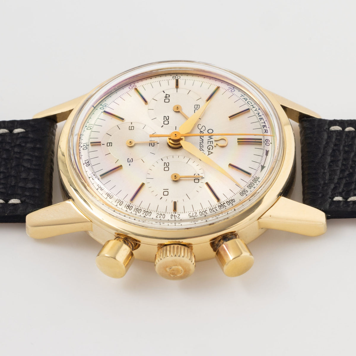 Omega Seamaster Cal.321 Chronograph Silver Dial in 18k Yellow Gold ref. 14904-62