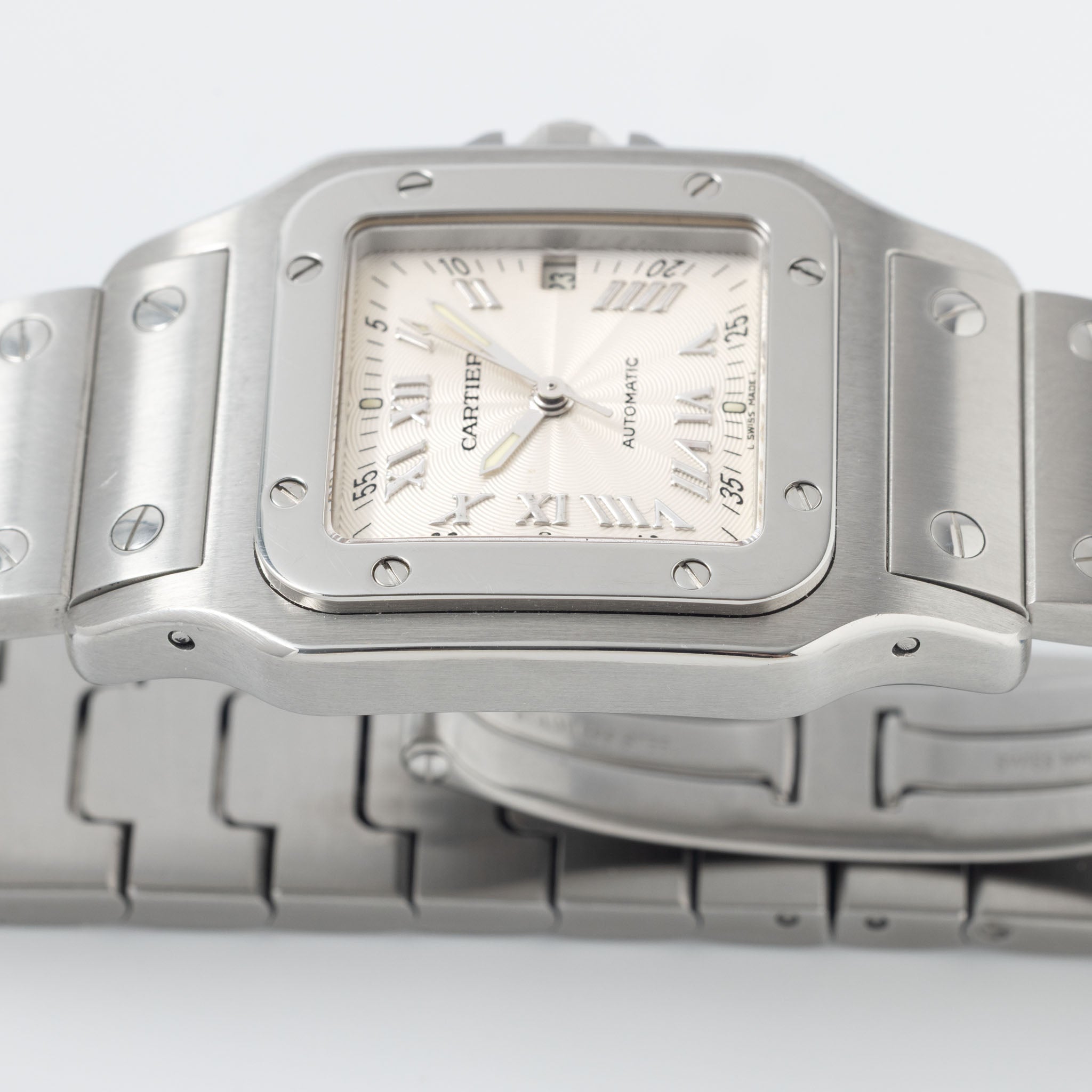 Cartier Santos Galbée 2319 Automatic Silver Guilloché Dial