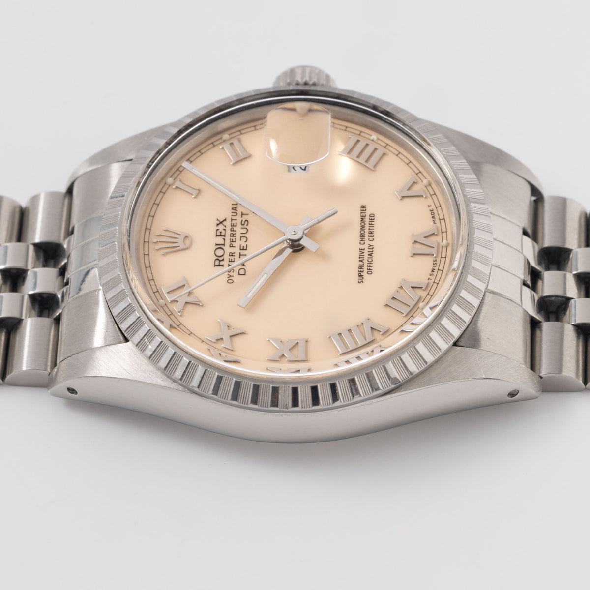 Rolex Datejust Cream dial With Applied  Roman numerals box and paper set ref 16030
