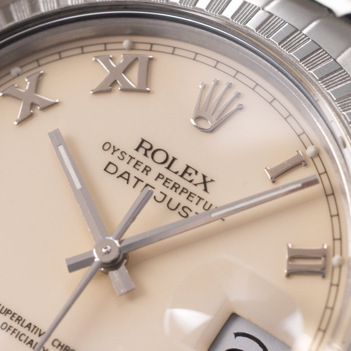 Rolex Datejust Cream dial With Applied  Roman numerals box and paper set ref 16030