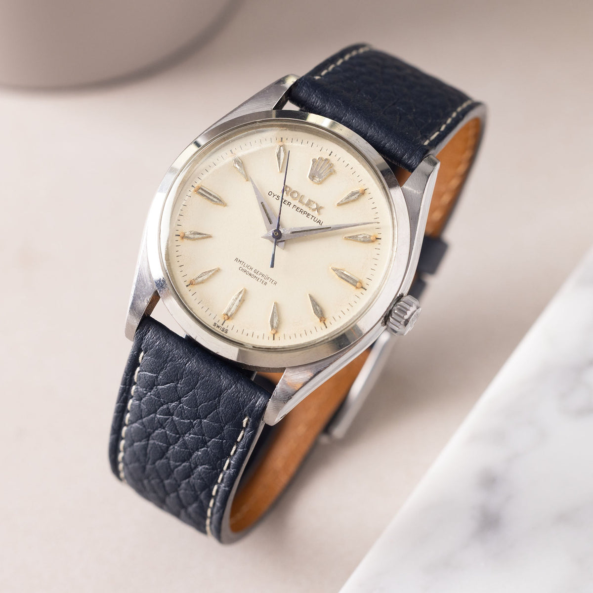 Rolex Oyster Perpetual 6564 Cream Dial Amtlich Geprüfter Chronometer