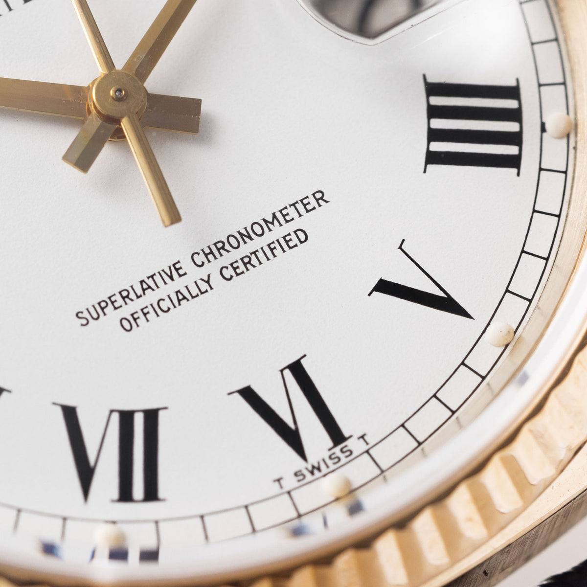 Rolex Datejust 16018 White Buckley dial in 18k Yellow Gold