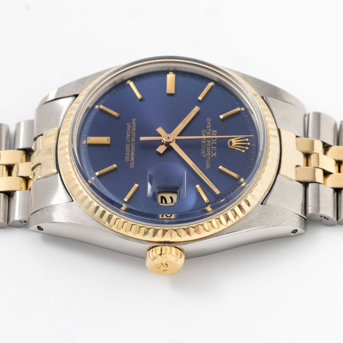 Rolex Datejust 1601/3 Blue Sigma Dial in Steel and Yellow Gold