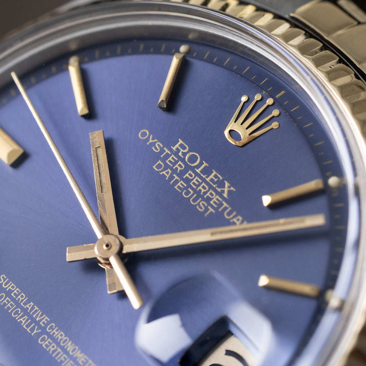 Rolex Datejust 1601/3 Blue Sigma Dial in Steel and Yellow Gold