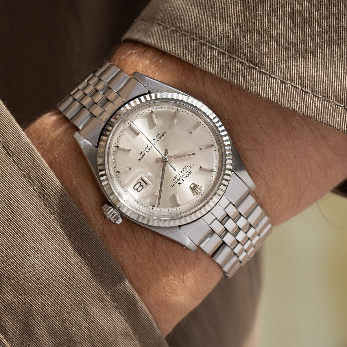 Rolex Datejust Ref. 1601 - Silver Soleil No-Lume Dial