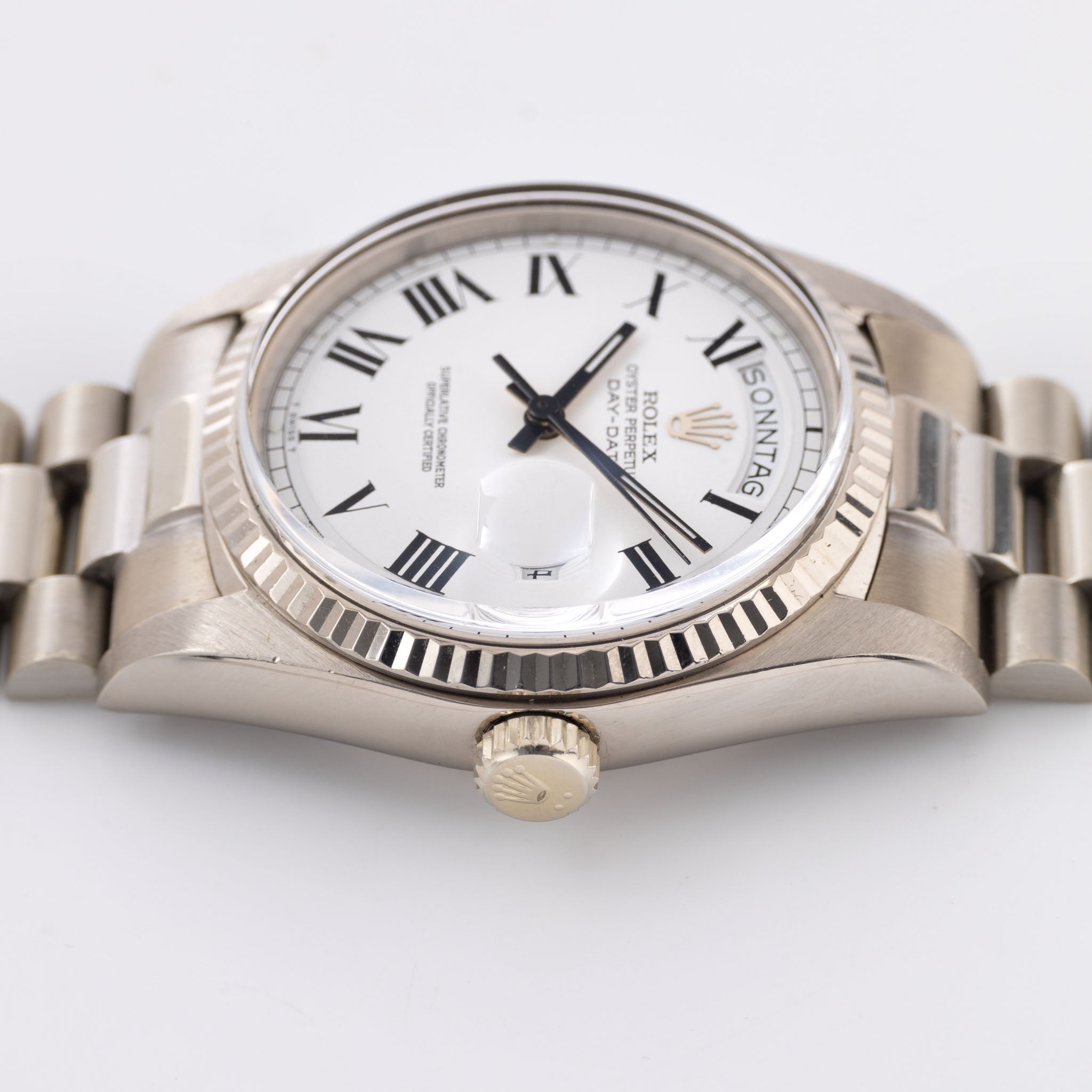 Rolex Day-Date White Gold Buckley Dial ref 1803