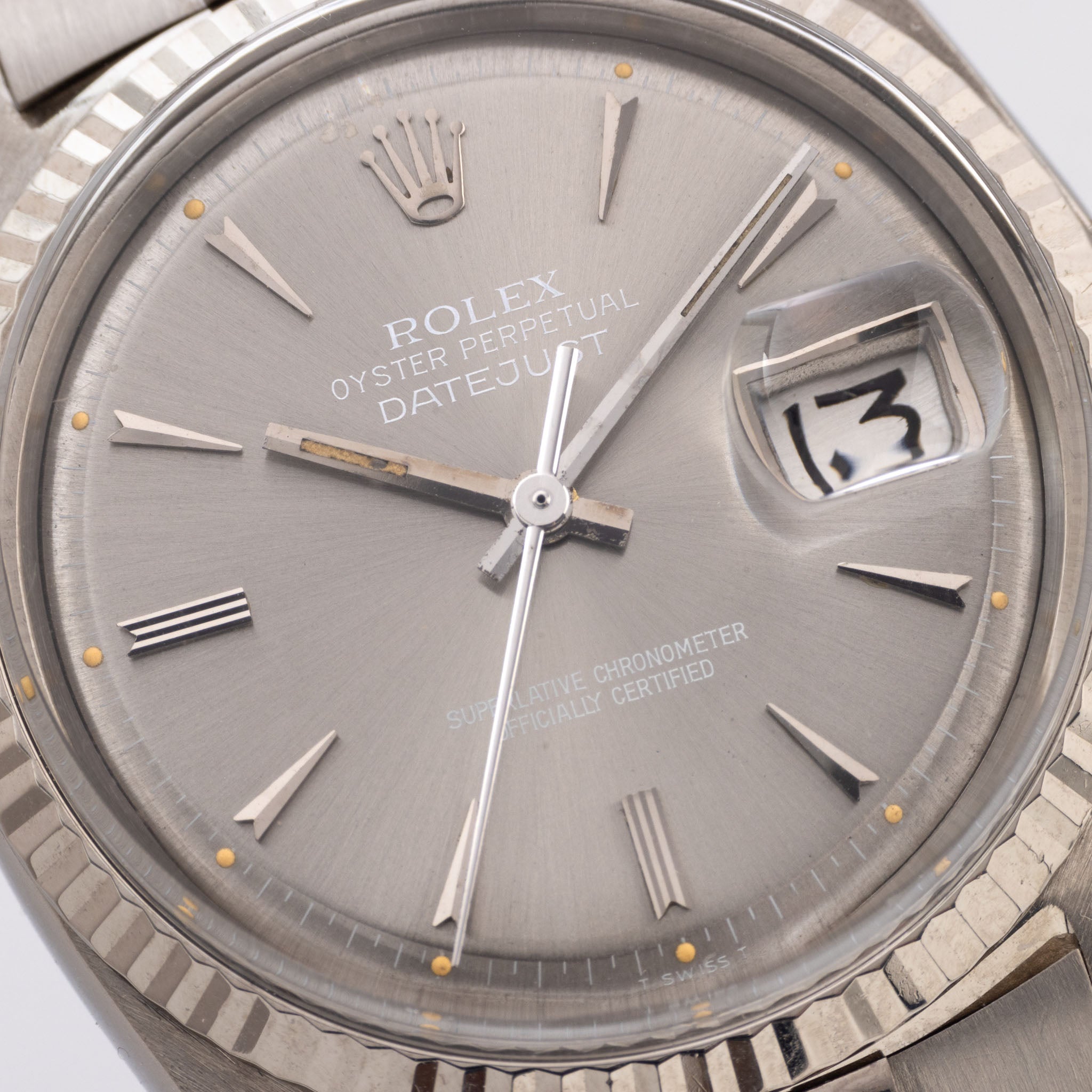 Rolex Datejust 1601/9 White Gold Grey Dial