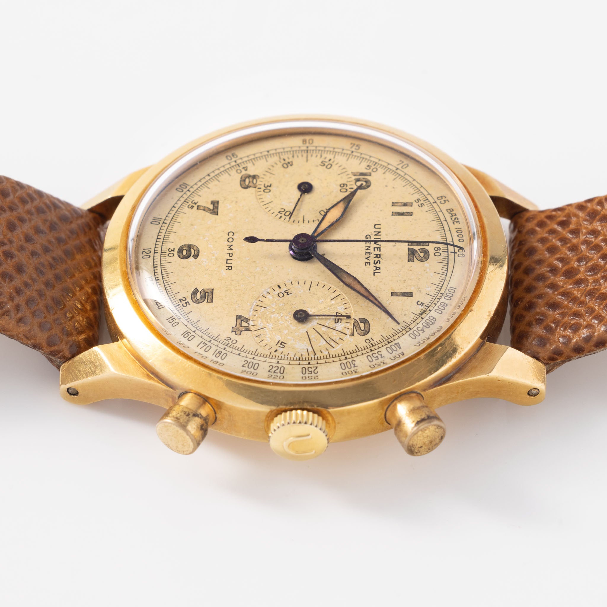 Universal Geneve Compur Chronograph 18kt Gold Ref 12430 Spillmann case