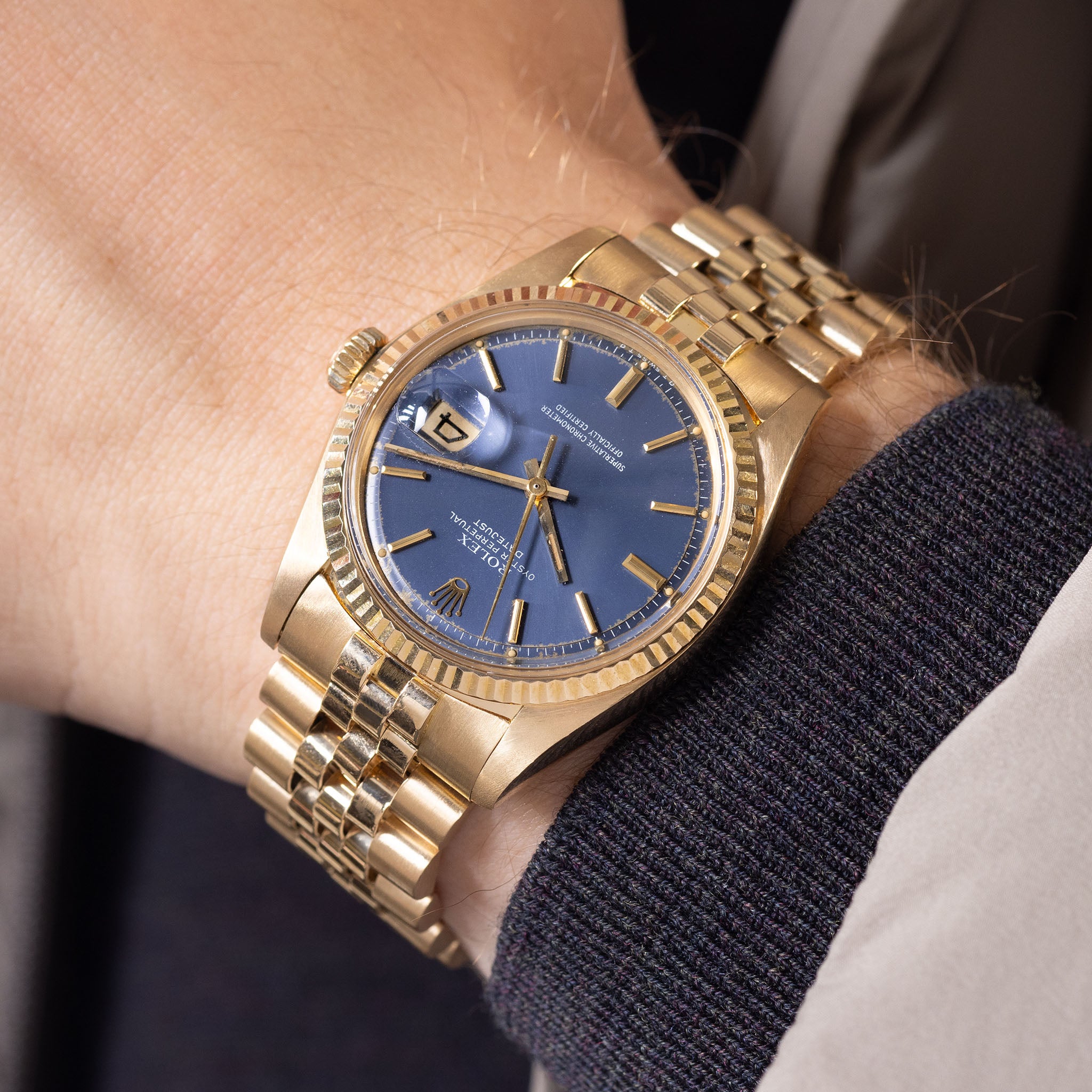 Rolex Datejust 1601/8 blue dial with rare D’Agosto Jubilee bracelet 