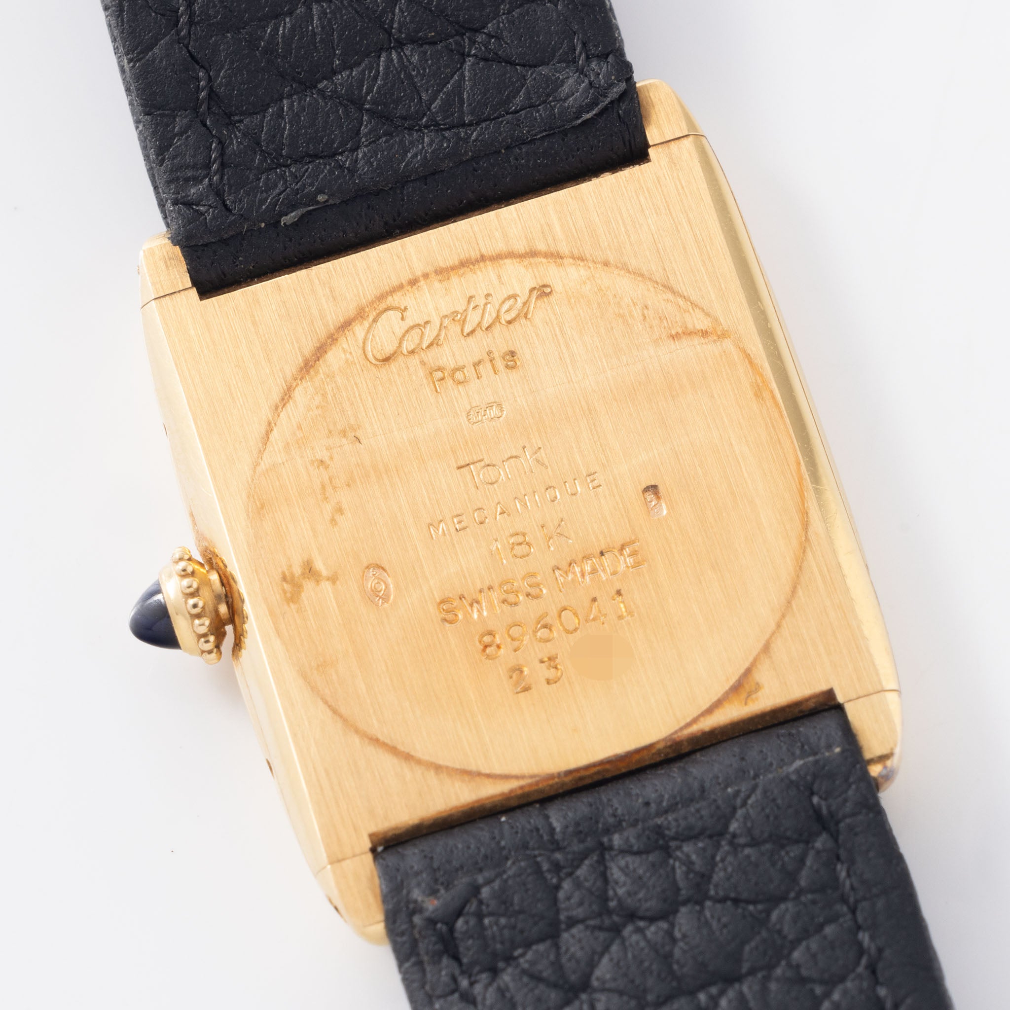 Cartier Tank Arrondie guiloché dial Mecanique Extra-Plate ref 896041