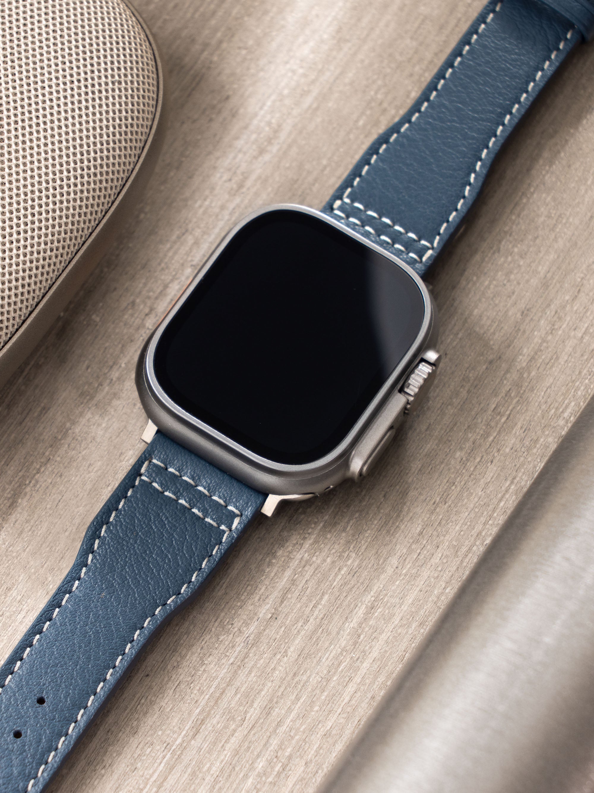 Strap for Apple Watch Ultra - Pilot Blue Leather